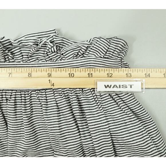 Women Skirt Small Blue Striped Floral Eyelet Bow Nautical Cottage Coquette - Picture 9 of 14